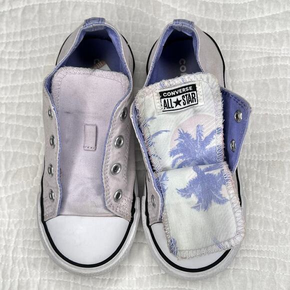Converse All Star Kids Unisex Sneakers Shoe sz 10 Chuck Taylors Low Top Purple - Picture 1 of 8